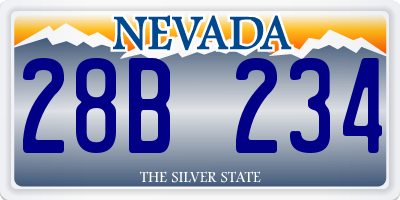 NV license plate 28B234