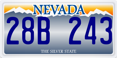 NV license plate 28B243