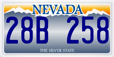NV license plate 28B258