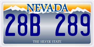 NV license plate 28B289