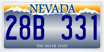 NV license plate 28B331