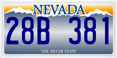 NV license plate 28B381