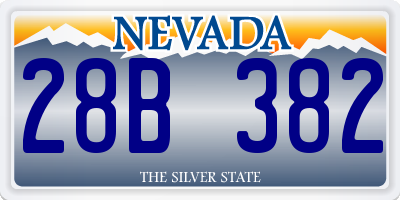 NV license plate 28B382
