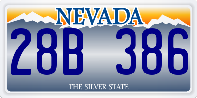 NV license plate 28B386