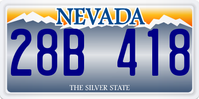 NV license plate 28B418