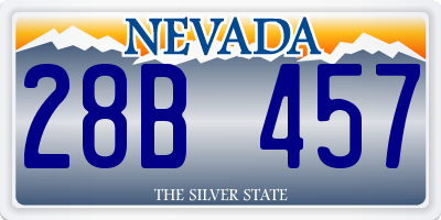 NV license plate 28B457