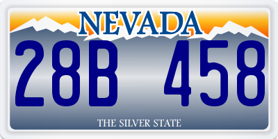 NV license plate 28B458