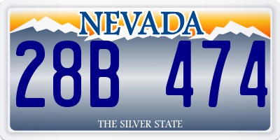 NV license plate 28B474