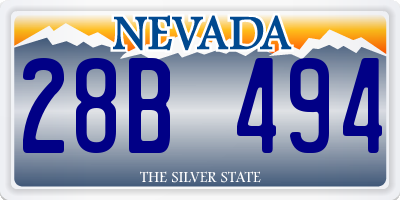 NV license plate 28B494