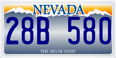 NV license plate 28B580
