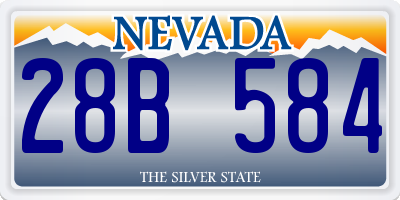 NV license plate 28B584