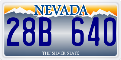 NV license plate 28B640