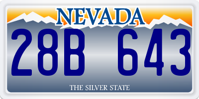 NV license plate 28B643