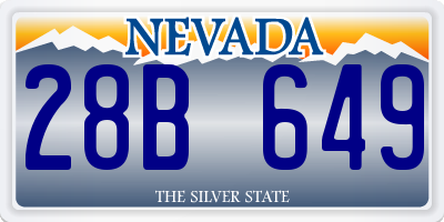 NV license plate 28B649