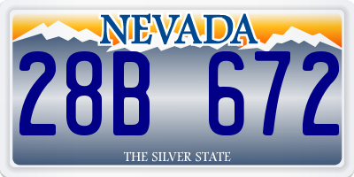 NV license plate 28B672