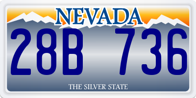 NV license plate 28B736