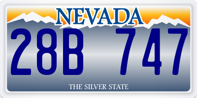 NV license plate 28B747