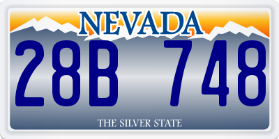 NV license plate 28B748