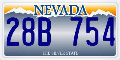 NV license plate 28B754
