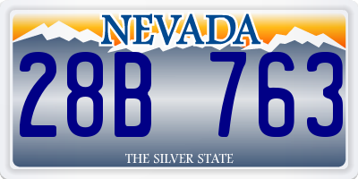 NV license plate 28B763
