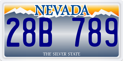 NV license plate 28B789