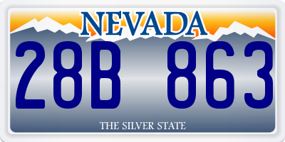 NV license plate 28B863