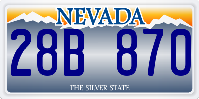 NV license plate 28B870