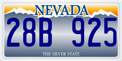 NV license plate 28B925