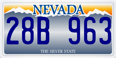 NV license plate 28B963