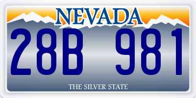 NV license plate 28B981