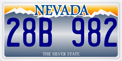 NV license plate 28B982