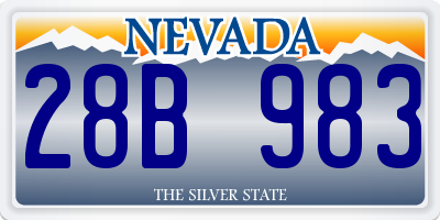 NV license plate 28B983
