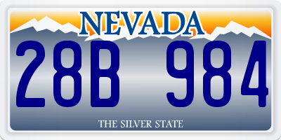 NV license plate 28B984