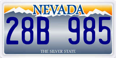 NV license plate 28B985
