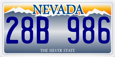 NV license plate 28B986