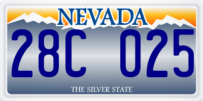 NV license plate 28C025