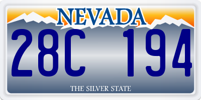 NV license plate 28C194