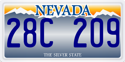 NV license plate 28C209