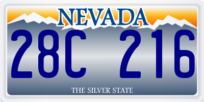 NV license plate 28C216