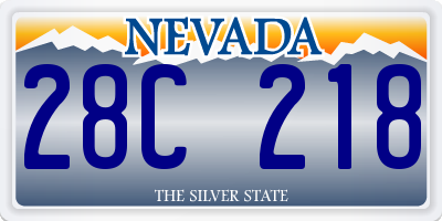 NV license plate 28C218