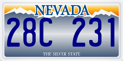 NV license plate 28C231