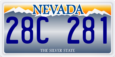NV license plate 28C281