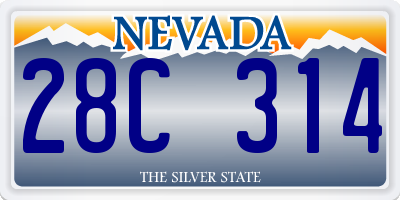 NV license plate 28C314