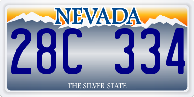 NV license plate 28C334