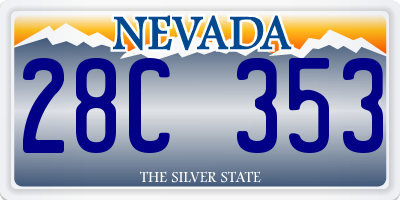 NV license plate 28C353
