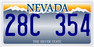 NV license plate 28C354