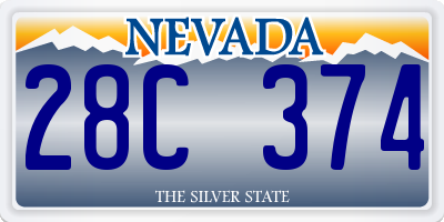 NV license plate 28C374