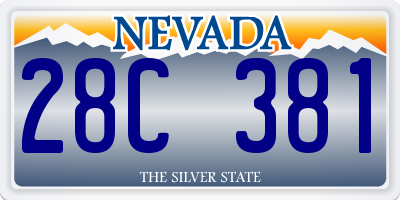 NV license plate 28C381