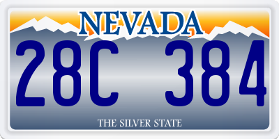NV license plate 28C384