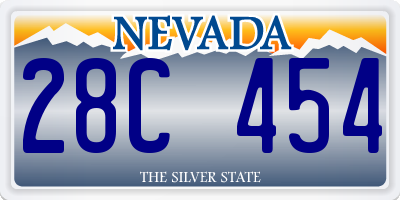 NV license plate 28C454
